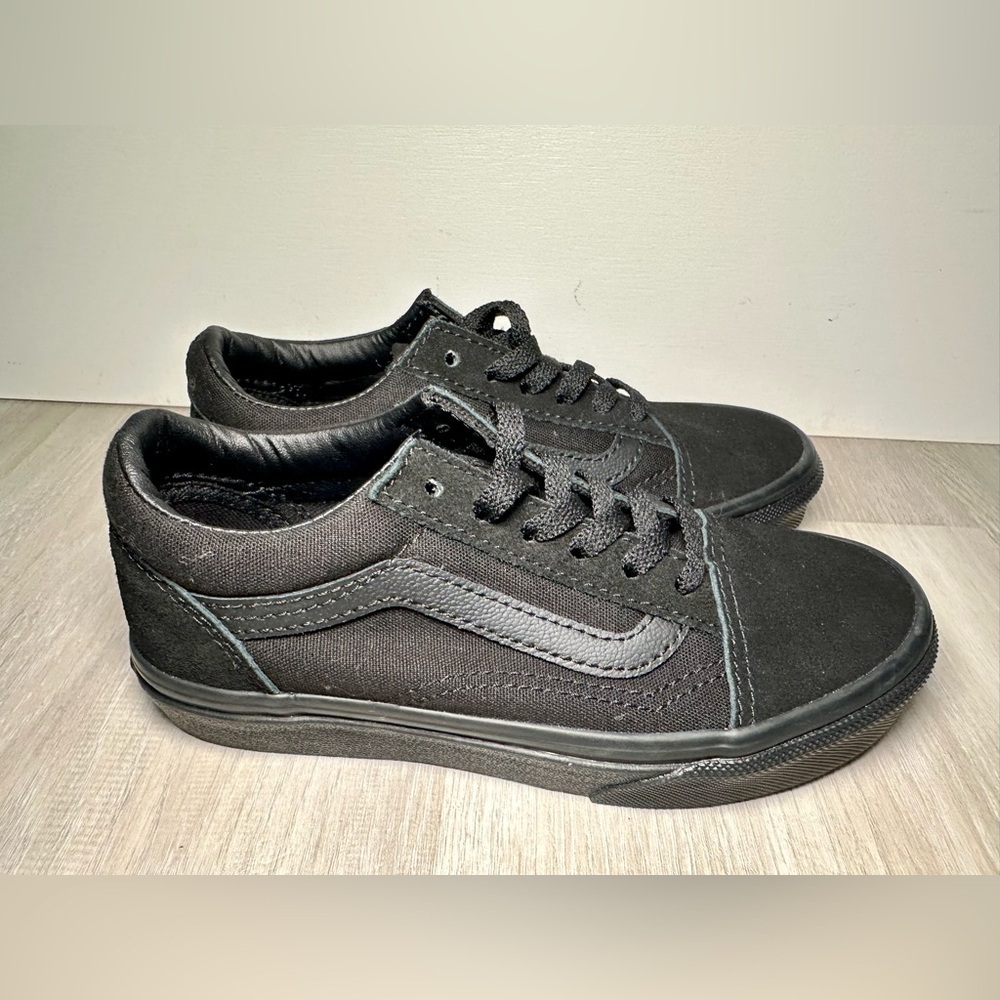New Unisex kids All Black Old Skool Platform Canvas Suede Walking Shoes US 13.5 - Picture 5 of 10